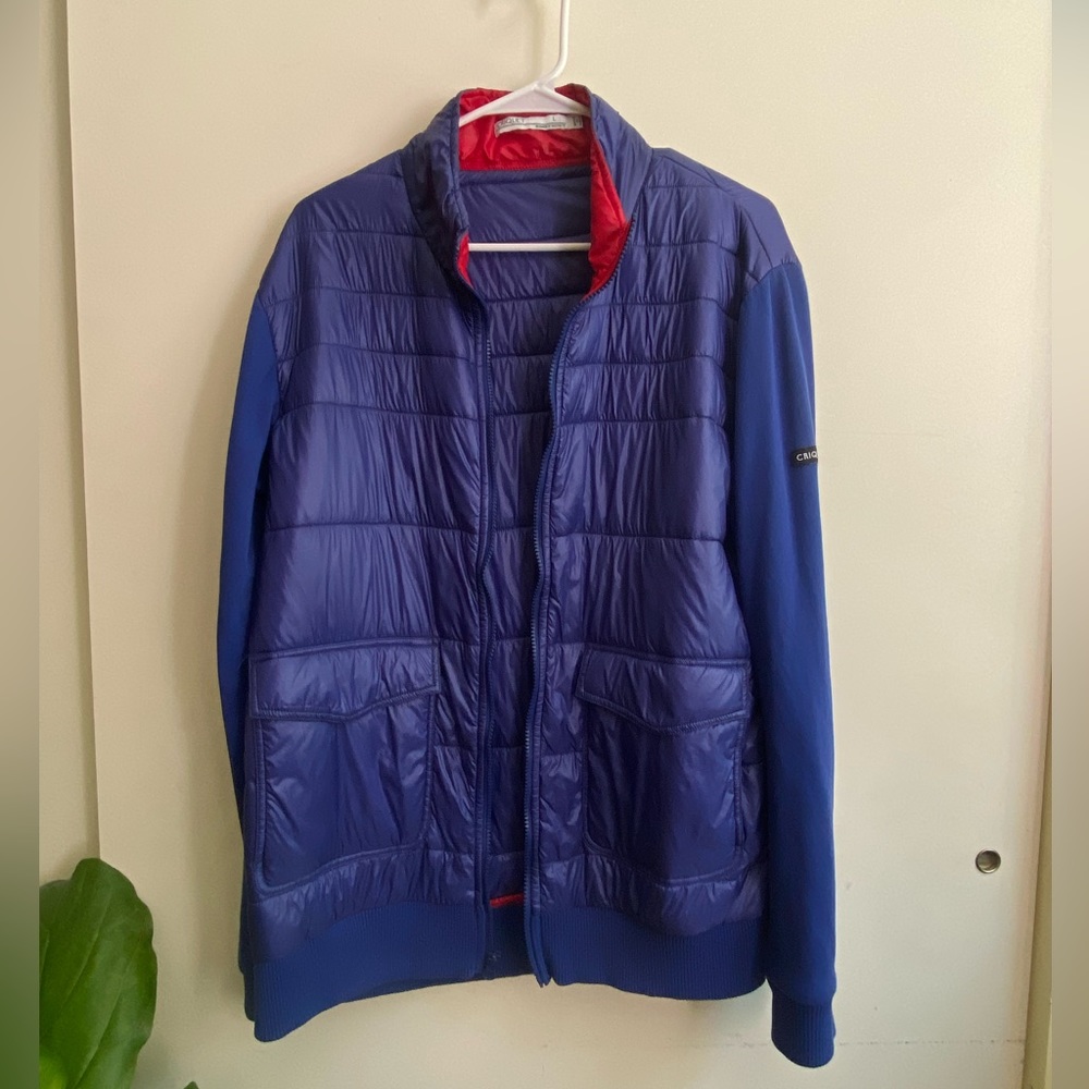 Criquet Hybrid Puffer Quilted Jacket - Full Zip Royal Blue size Large